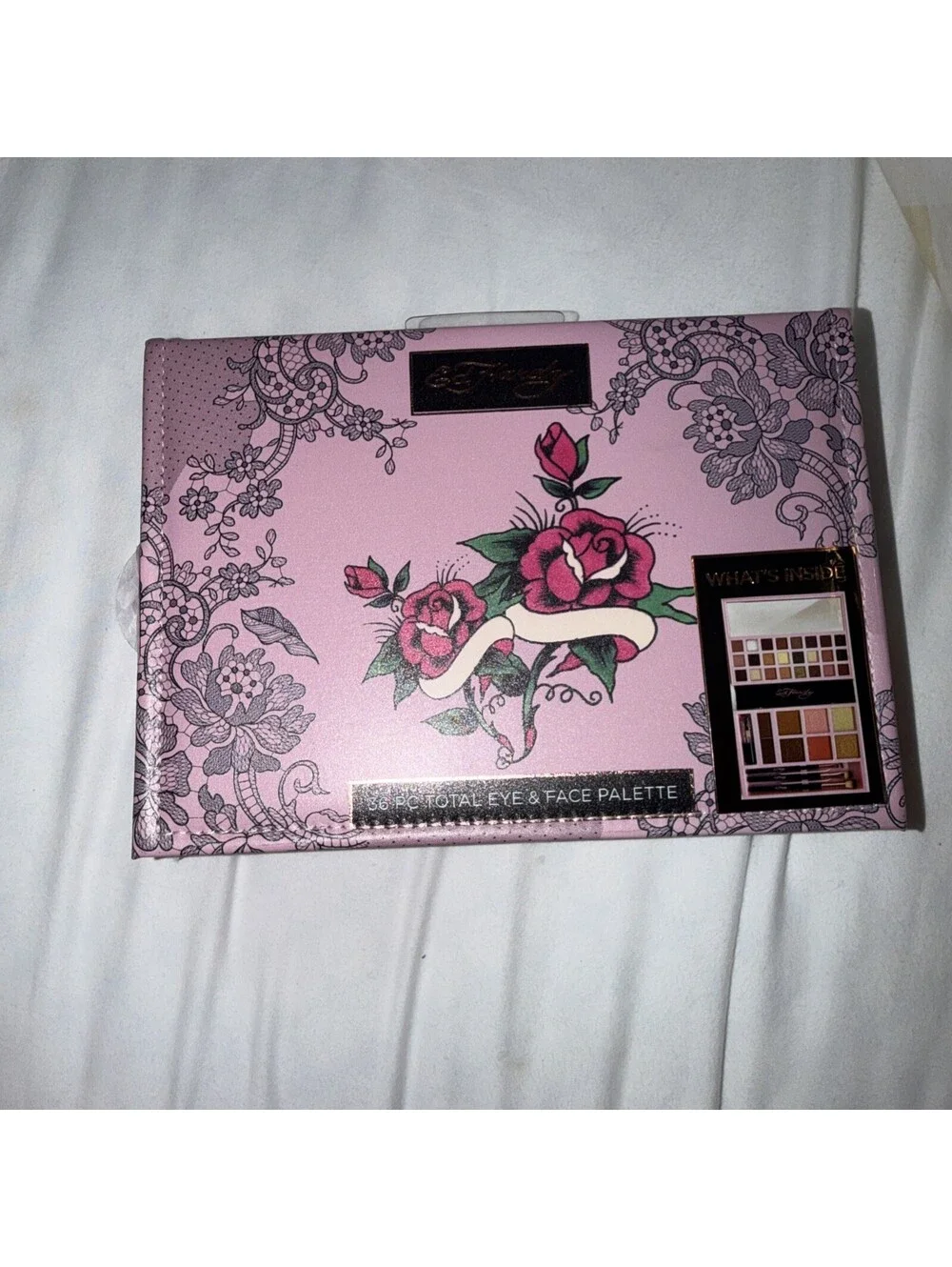 Ed Hardy vegan leather case w/ 36pc Face & Eye Palette inside New In Box